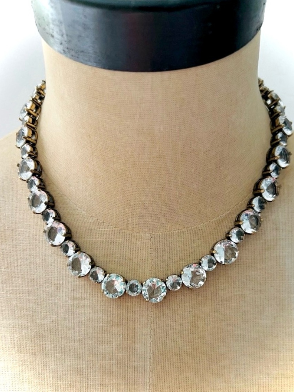 J.CREW Vintage Beveled Crystal Rhinestone Necklace